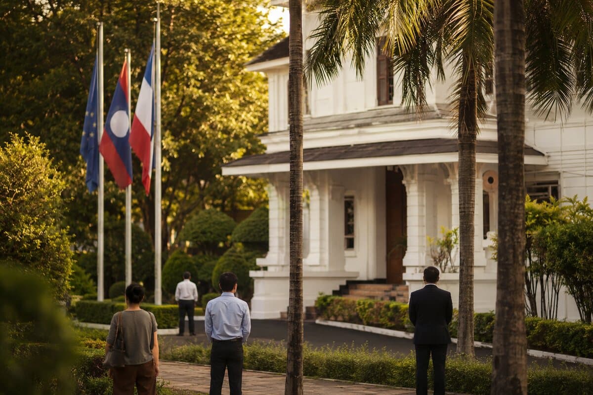 Ambassade de Thaïlande à Vientiane, où le dossier DTV a été déposé et délivré en trois jours
